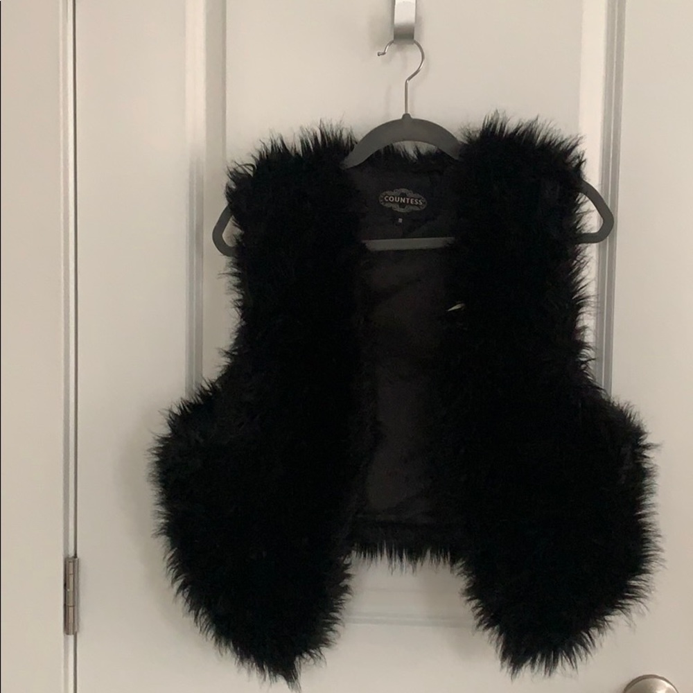 Black Faux Fur vest